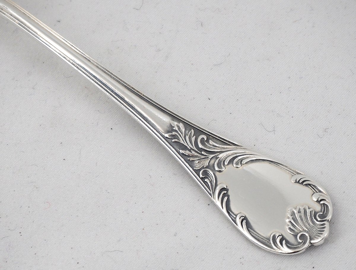 Christofle Marly Model, 12 Pieces Of Dessert Flatware, 24 Pieces, Silver-plated, 17 Cm.-photo-4