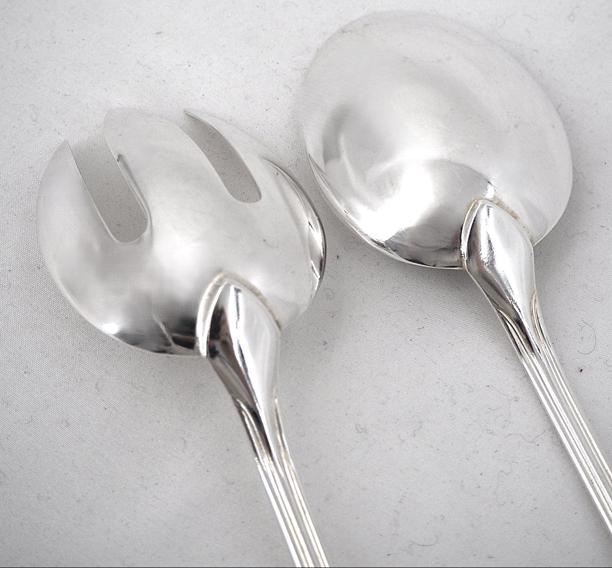 Christofle modèle Albi, lot de 7 pièces de service, à ragout, salade, pelle gateau, pince sucre-photo-1
