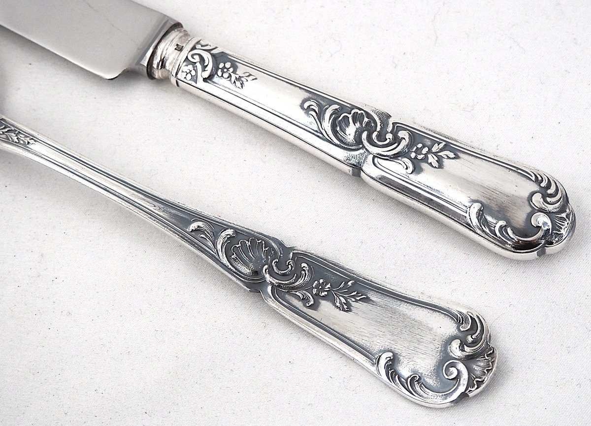 Orbrille Louis XV, Menagère Set 73 Pieces In Silver-plated Metal, In Excellent Condition.-photo-1