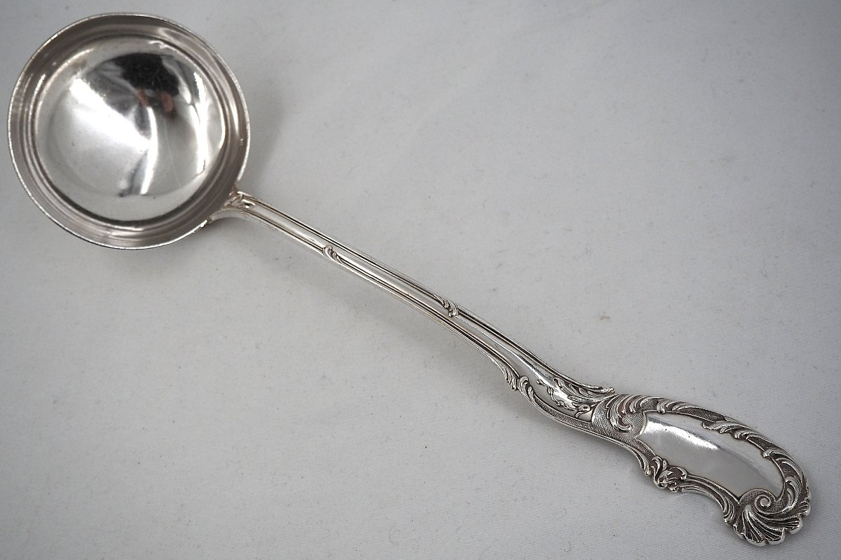 Orbrille Louis XV, Menagère Set 73 Pieces In Silver-plated Metal, In Excellent Condition.-photo-8