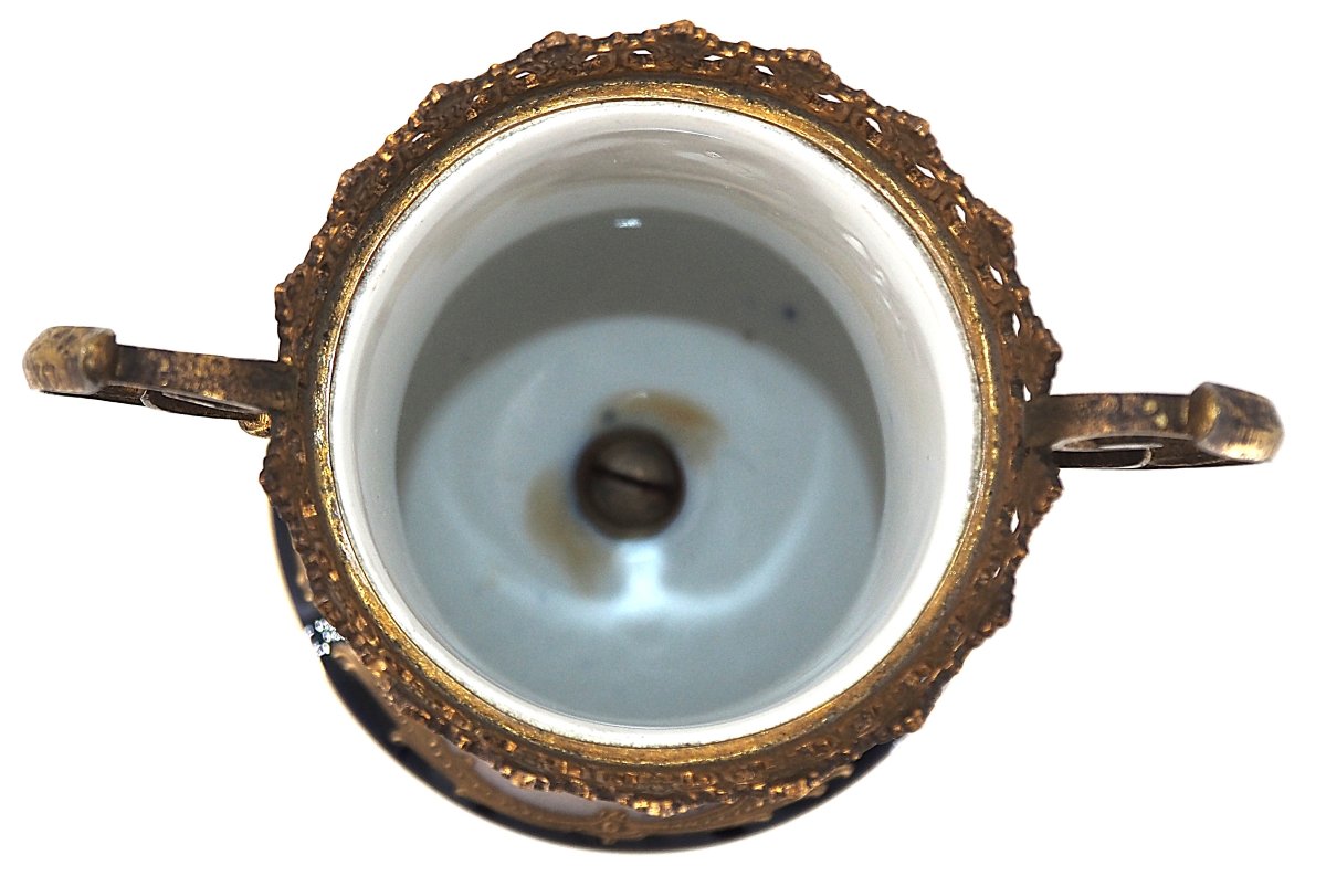 Blue Porcelain Urn Vase From Sèvres, 1847, Louis Philippe, Tuileries Palace-photo-3