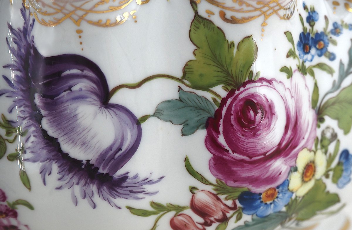 Verrière, rafraîchissoir, porcelaine de Saxe, Dresde, vers 1900, excellent état.-photo-2