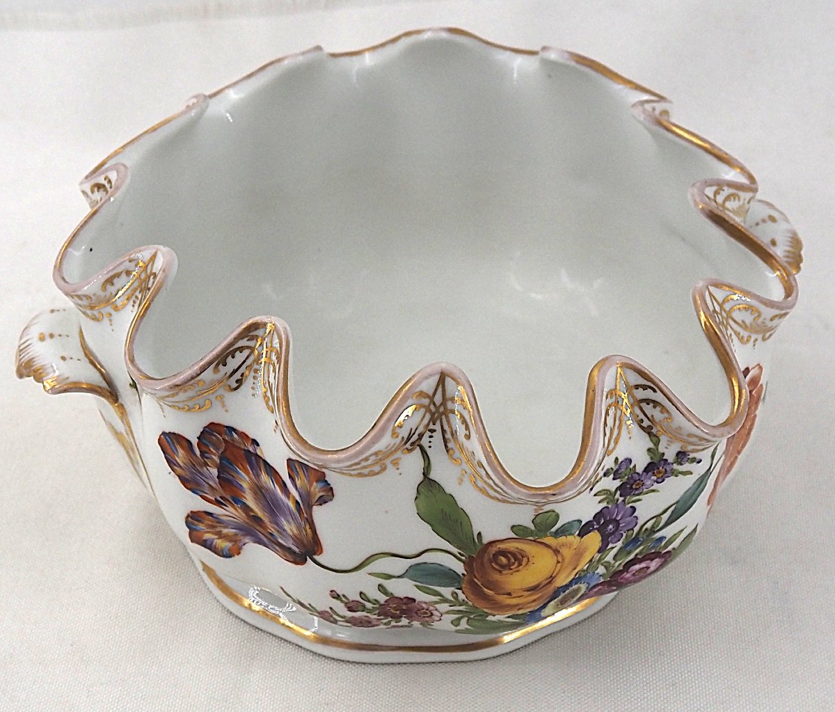 Verrière, rafraîchissoir, porcelaine de Saxe, Dresde, vers 1900, excellent état.-photo-4
