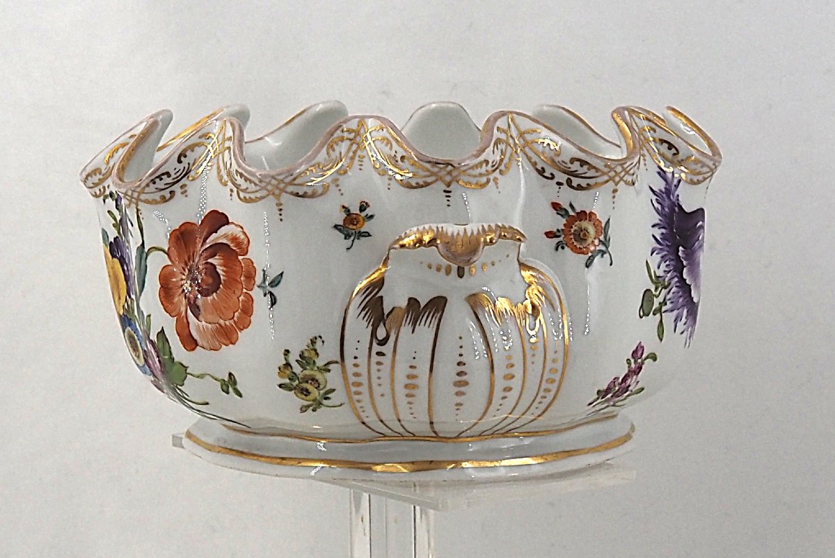 Verrière, rafraîchissoir, porcelaine de Saxe, Dresde, vers 1900, excellent état.-photo-4