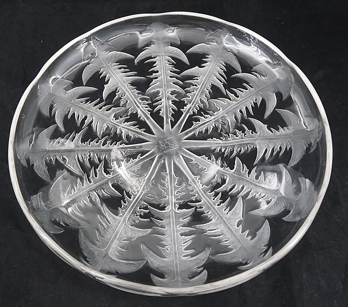 Lalique Vda, Alsatian Glassware, Dandelion Bowl, 29.5 Cm, Excellent Condition, Signed.-photo-4