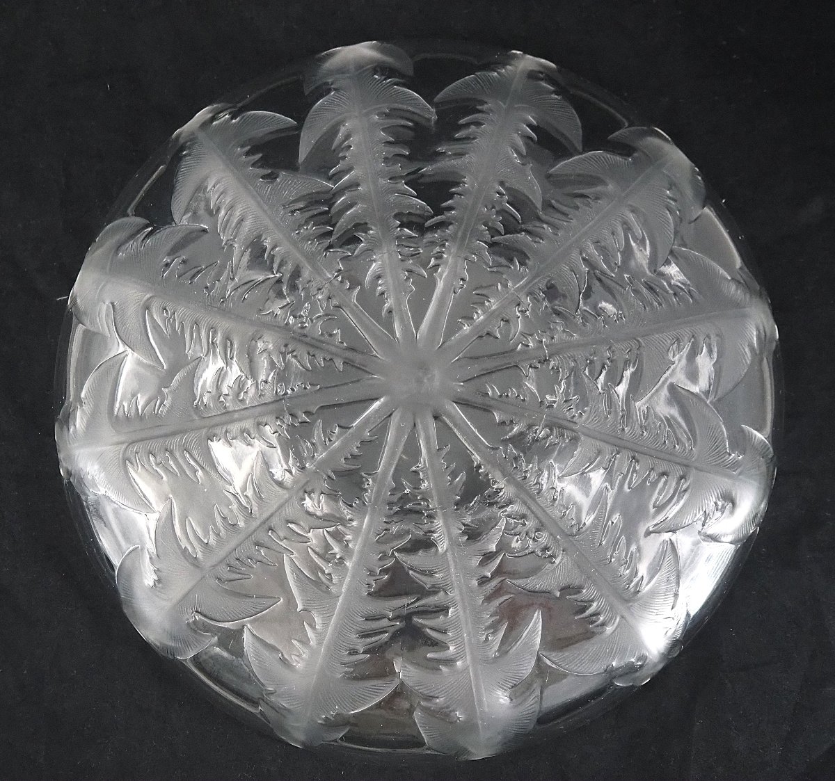 Lalique Vda, Alsatian Glassware, Dandelion Bowl, 29.5 Cm, Excellent Condition, Signed.-photo-3
