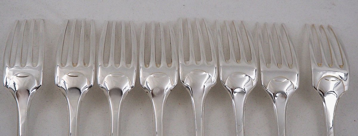 Christofle modèle Cluny, 8 couverts de table, 16 pièces métal argenté, excellent état.-photo-3