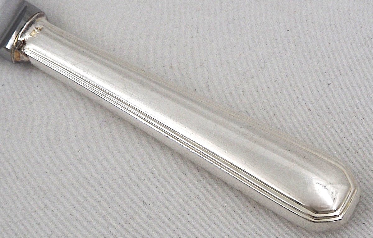 Christofle "américa" Model, Art Deco, 12 Table Knives, Silver-plated Metal, Excellent Condition.-photo-3