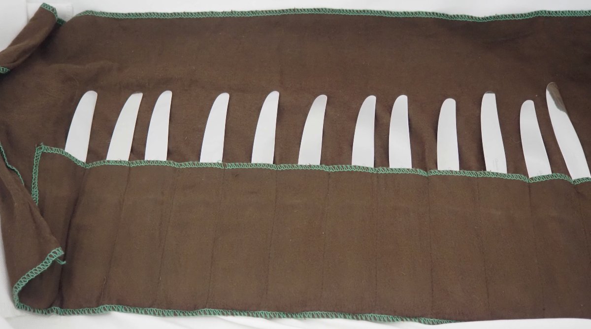 Christofle "américa" Model, Art Deco, 12 Table Knives, Silver-plated Metal, Excellent Condition.-photo-5