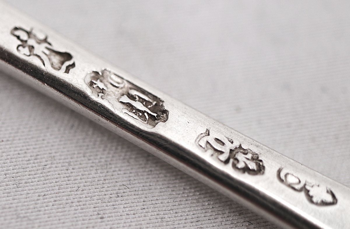 A Rare Set Of 6 Coffee Spoons, 18th-century Solid Silver, Besançon, Gounot, Uniplat.-photo-2