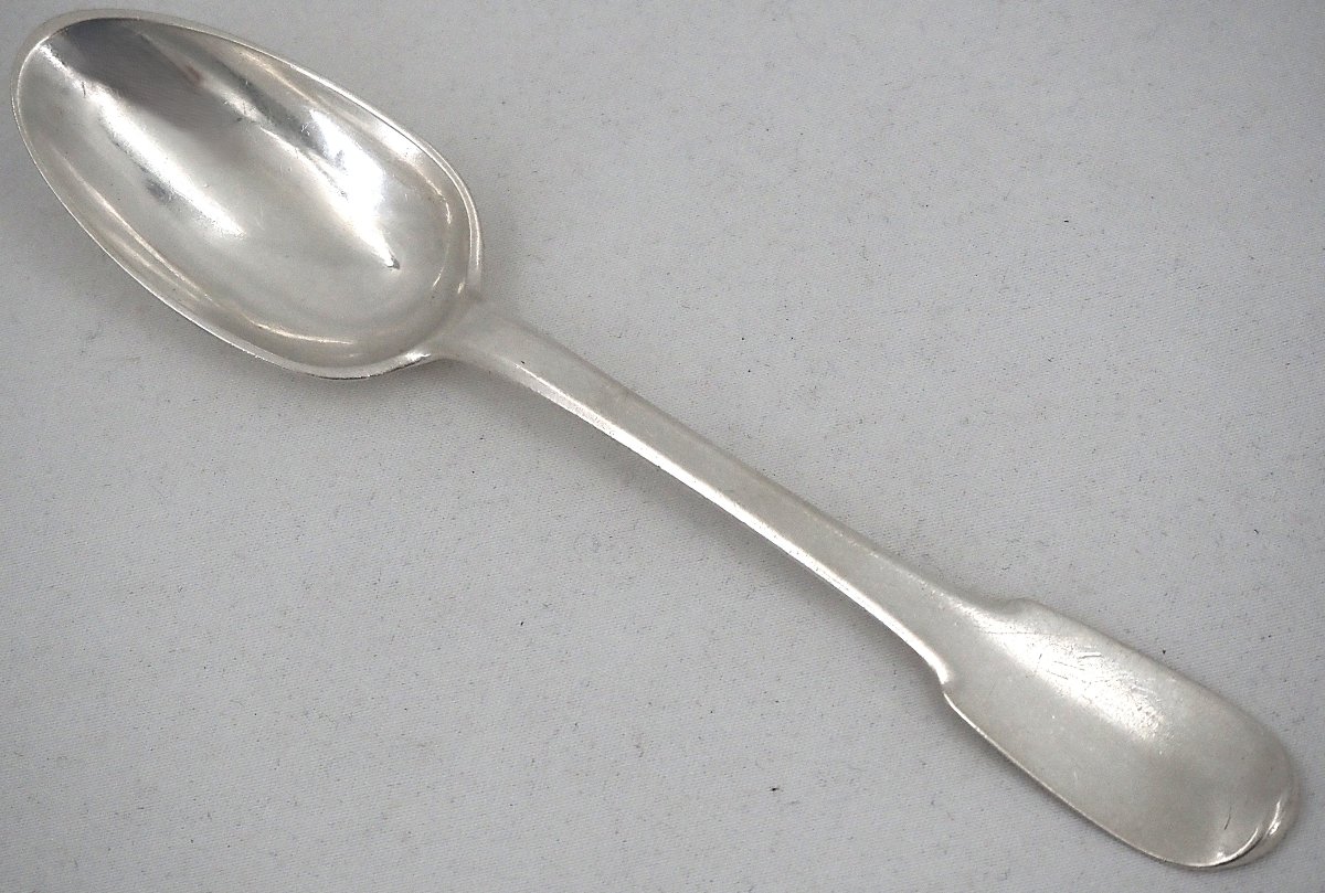 A Rare Set Of 6 Coffee Spoons, 18th-century Solid Silver, Besançon, Gounot, Uniplat.-photo-2