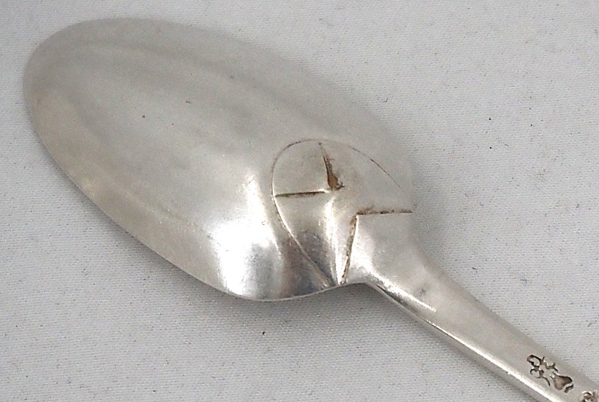 A Rare Set Of 6 Coffee Spoons, 18th-century Solid Silver, Besançon, Gounot, Uniplat.-photo-4
