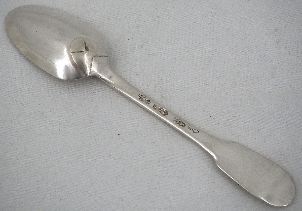 A Rare Set Of 6 Coffee Spoons, 18th-century Solid Silver, Besançon, Gounot, Uniplat.-photo-5