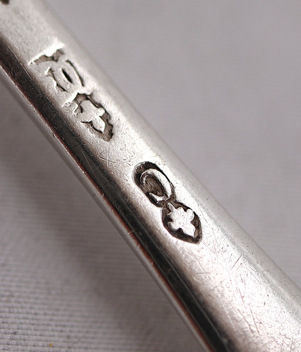 A Rare Set Of 6 Coffee Spoons, 18th-century Solid Silver, Besançon, Gounot, Uniplat.-photo-7