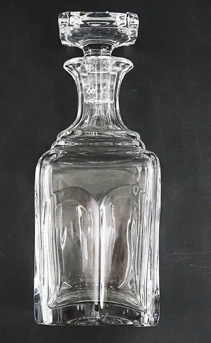 Complete Antique Glassware Set For A Liquor Cabinet, 16 Glasses + 4 Bottles, Cut Crystal.-photo-2