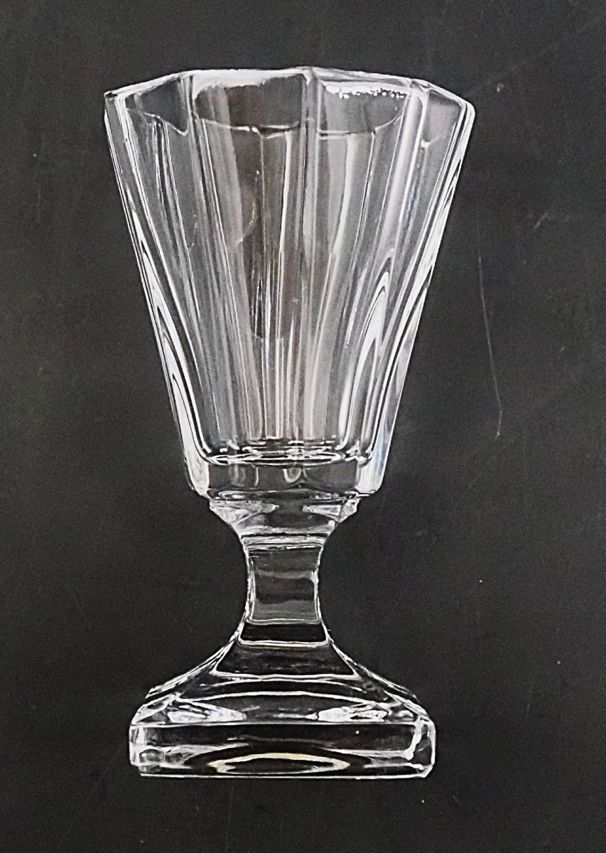 Complete Antique Glassware Set For A Liquor Cabinet, 16 Glasses + 4 Bottles, Cut Crystal.-photo-4