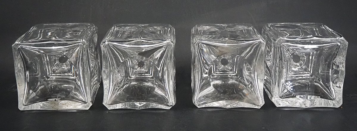 Complete Antique Glassware Set For A Liquor Cabinet, 16 Glasses + 4 Bottles, Cut Crystal.-photo-6