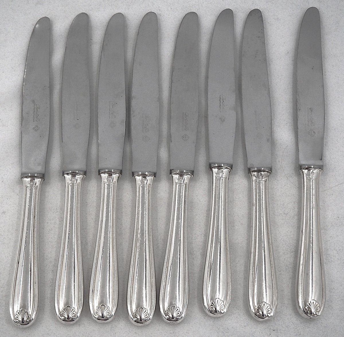 Christofle Marot Pattern, 32-piece Flatware Set For 8 People, Including Knives, Silver-plated.-photo-4