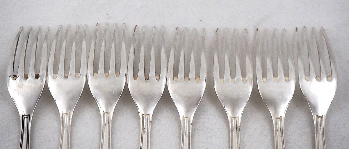 Christofle Marot Pattern, 32-piece Flatware Set For 8 People, Including Knives, Silver-plated.-photo-8