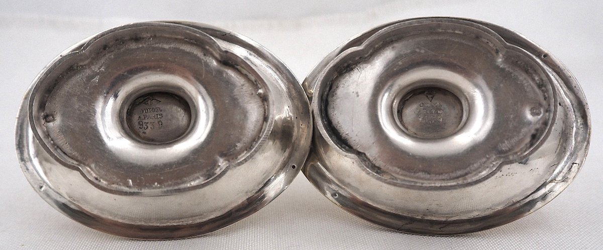 Odiot, Pair Of Salt Cellars, Solid Silver Vermeil Salt Cellars, Minerva.-photo-5