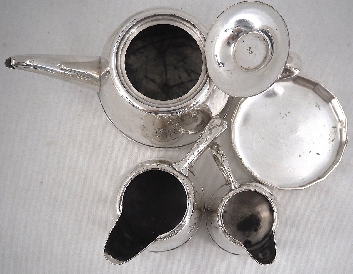Hotel Silverware, Hôtel Cap Martin, Small Tea And Coffee Set, 4-piece Set, Silver-plated.-photo-2