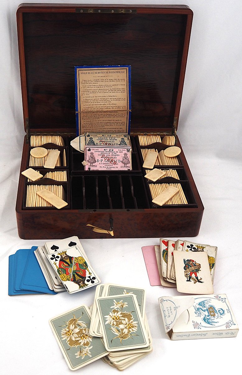 Boîte à jeux, marqueterie Boulle, Napoléon III.-photo-3