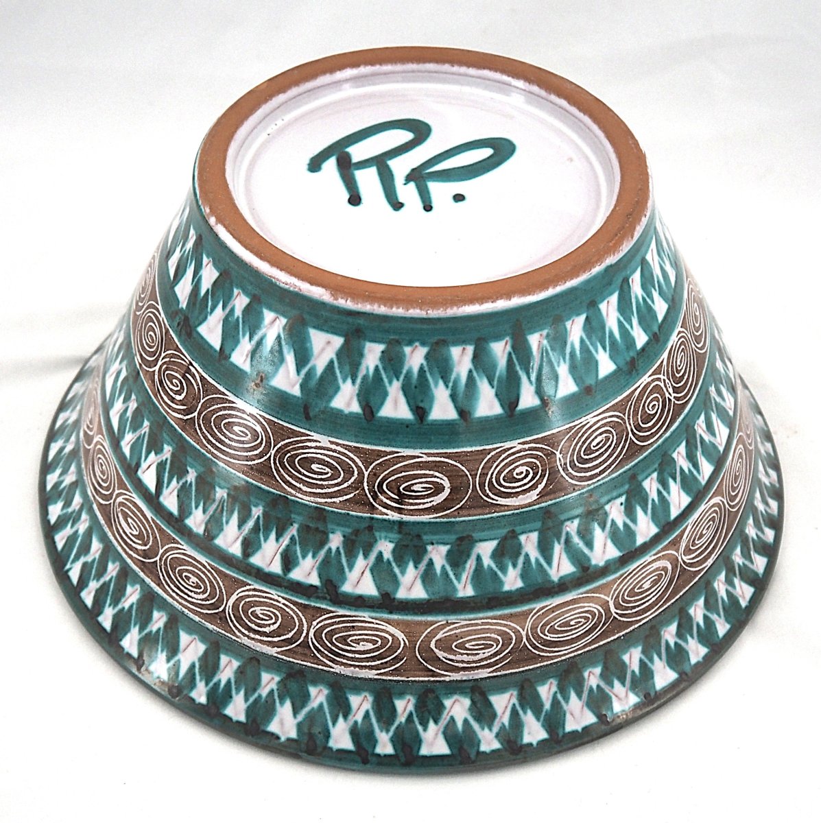Robert Picault, Large Salad Bowl, Earthenware, 26.5 X 13 Cm, Excellent Condition, Signed.-photo-1
