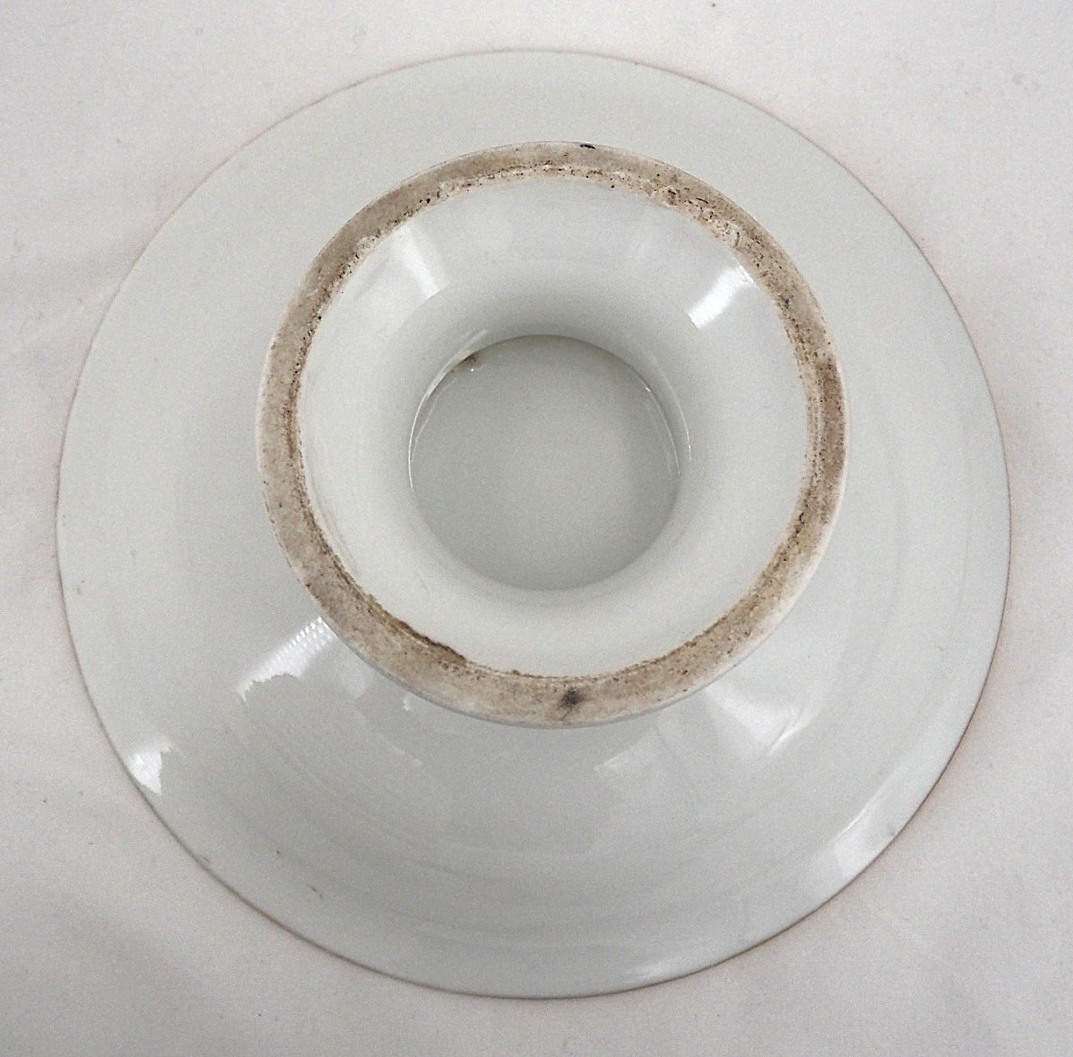 Porcelaine de Paris, XIXe, décor au bardeau, 12 assiettes à dessert + coupe.-photo-6