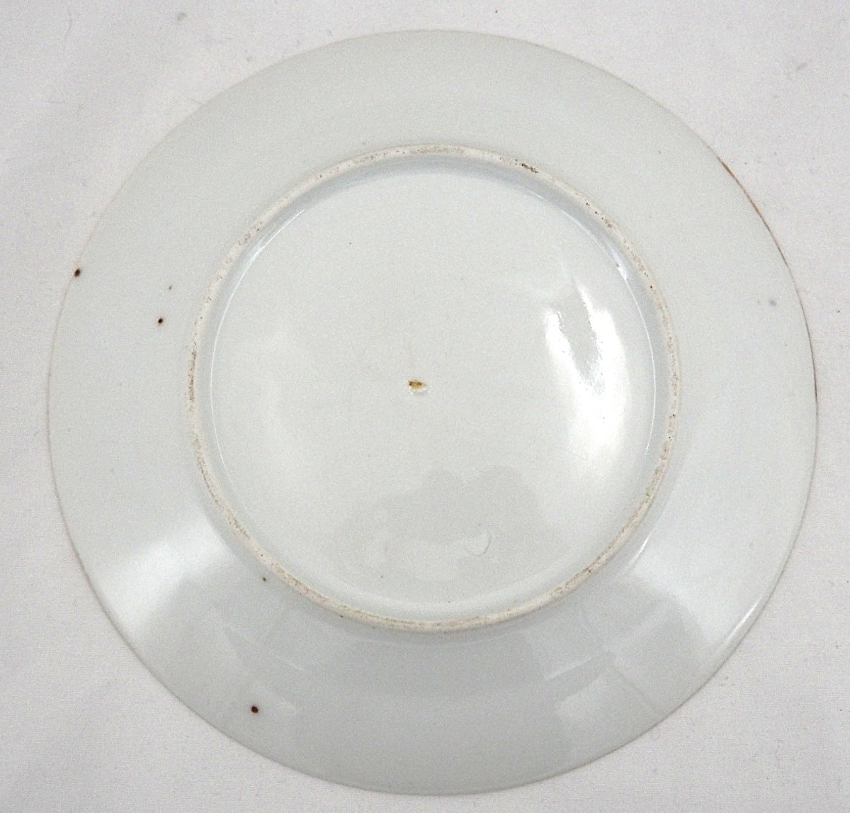 Porcelaine de Paris, XIXe, décor au bardeau, 12 assiettes à dessert + coupe.-photo-8