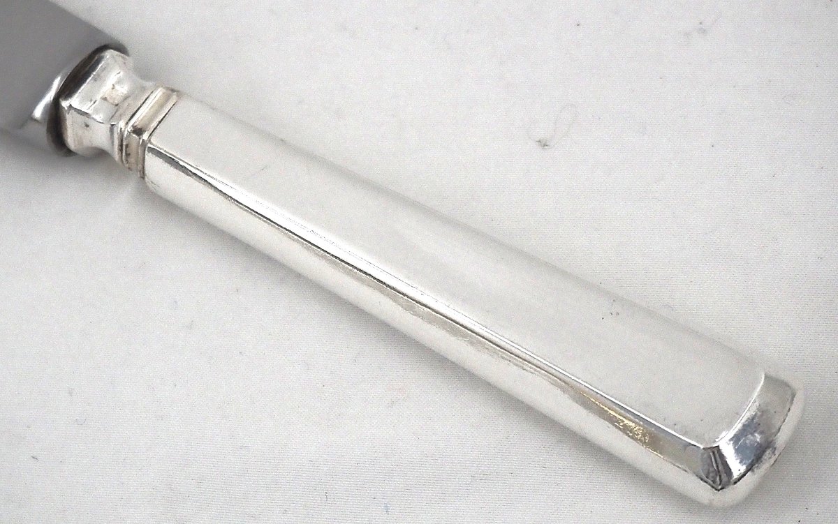 Art Deco Cutlery Set, 24 Pieces: 12 Dinner Knives + 12 Dessert And Cheese Knives.-photo-4