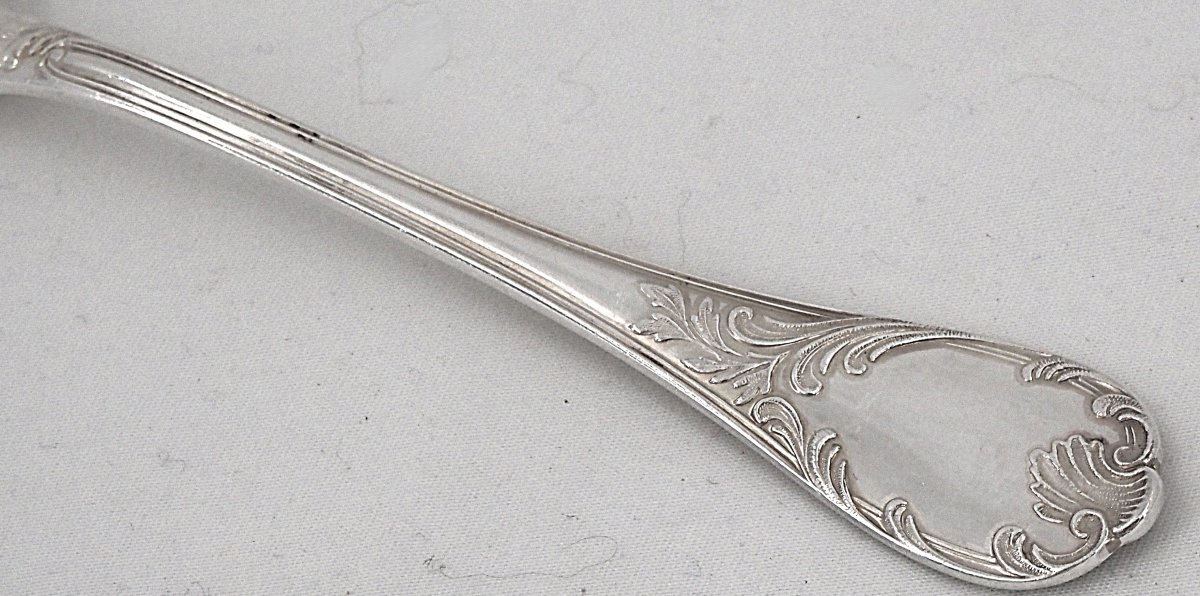 Christofle Marly Model, 12 Dessert Spoons, Silver-plated, 17 Cm.-photo-3