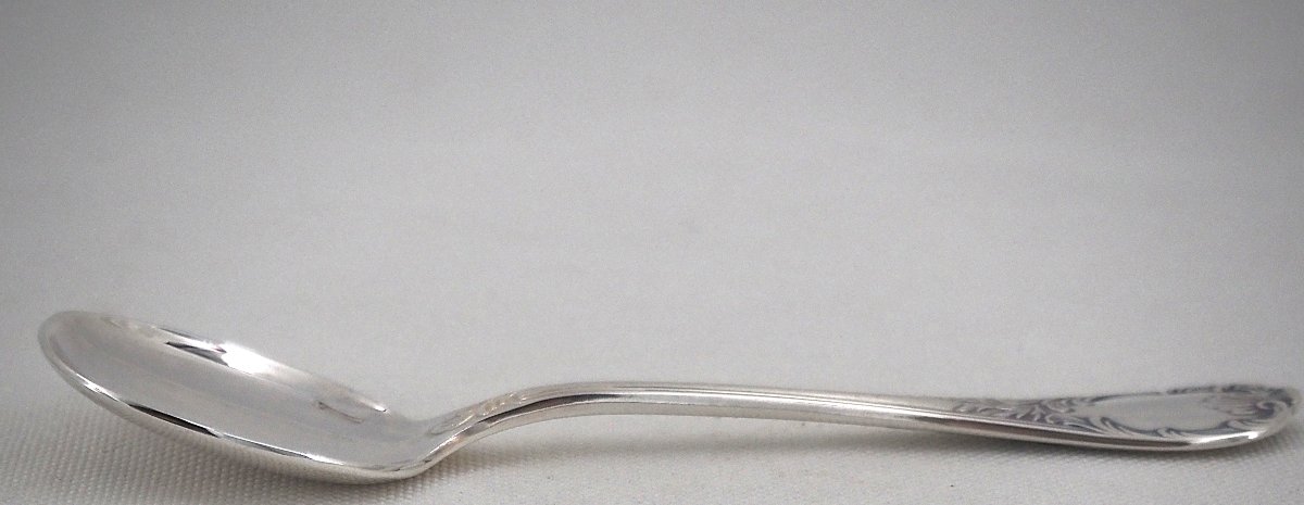 Christofle modèle Marly, 12 cuillères, pelles à glace, métal argenté, 12,8 cm, excellent état.-photo-1
