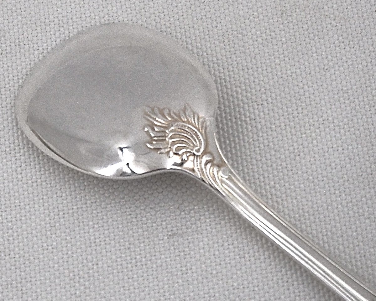Christofle modèle Marly, 12 cuillères, pelles à glace, métal argenté, 12,8 cm, excellent état.-photo-2
