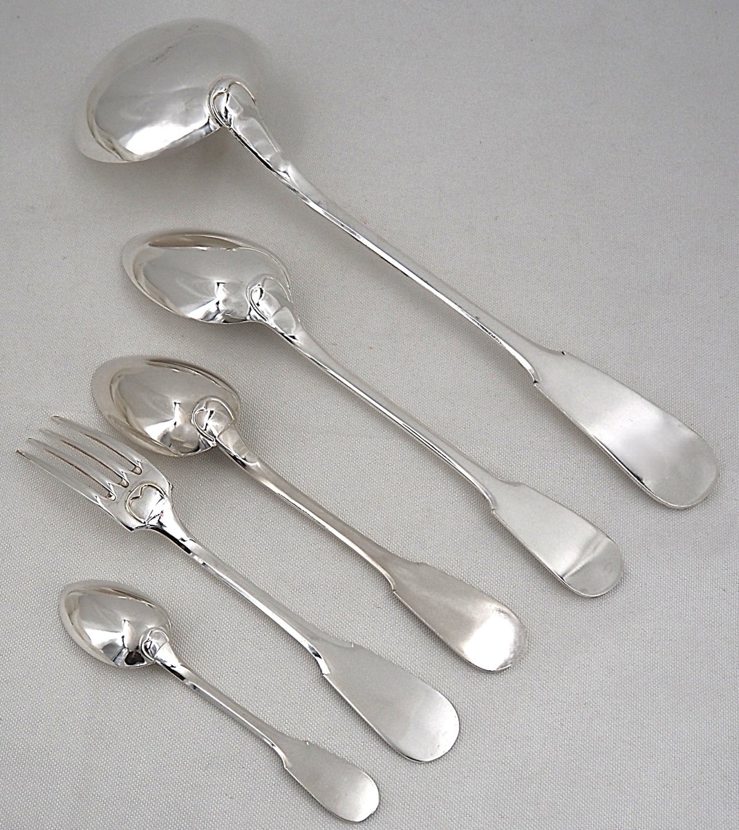 Ercuis Uniplat "valois" Model, 38-piece Silver-plated Cutlery Set, In Excellent Condition.-photo-1