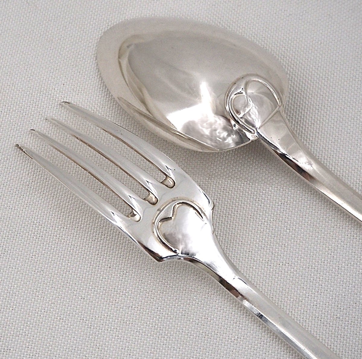 Ercuis Uniplat "valois" Model, 38-piece Silver-plated Cutlery Set, In Excellent Condition.-photo-3