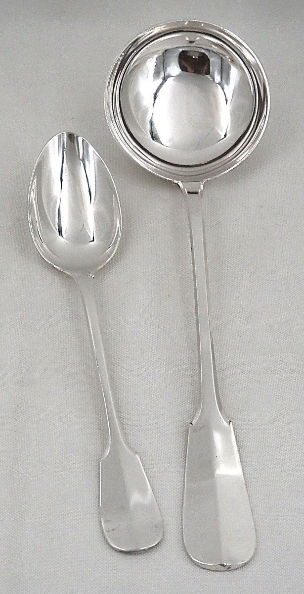 Ercuis Uniplat "valois" Model, 38-piece Silver-plated Cutlery Set, In Excellent Condition.-photo-4