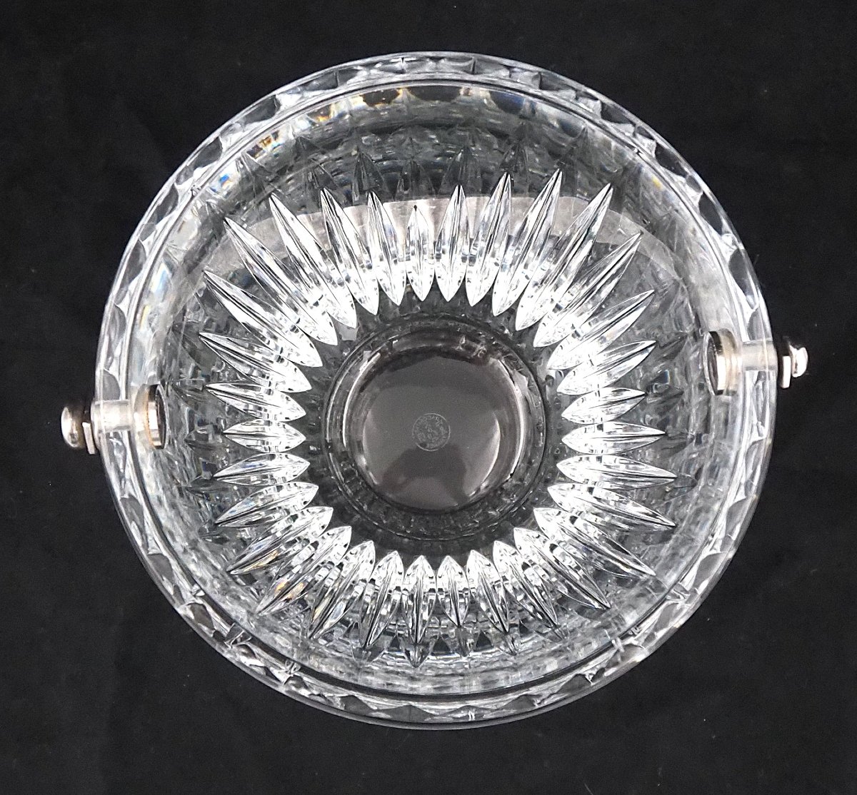 Baccarat modèle Massena, seau à glace, glaçons, cristal, signé, excellent état.-photo-1