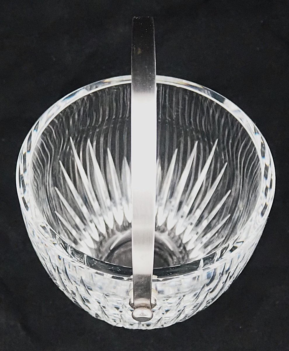 Baccarat modèle Massena, seau à glace, glaçons, cristal, signé, excellent état.-photo-2