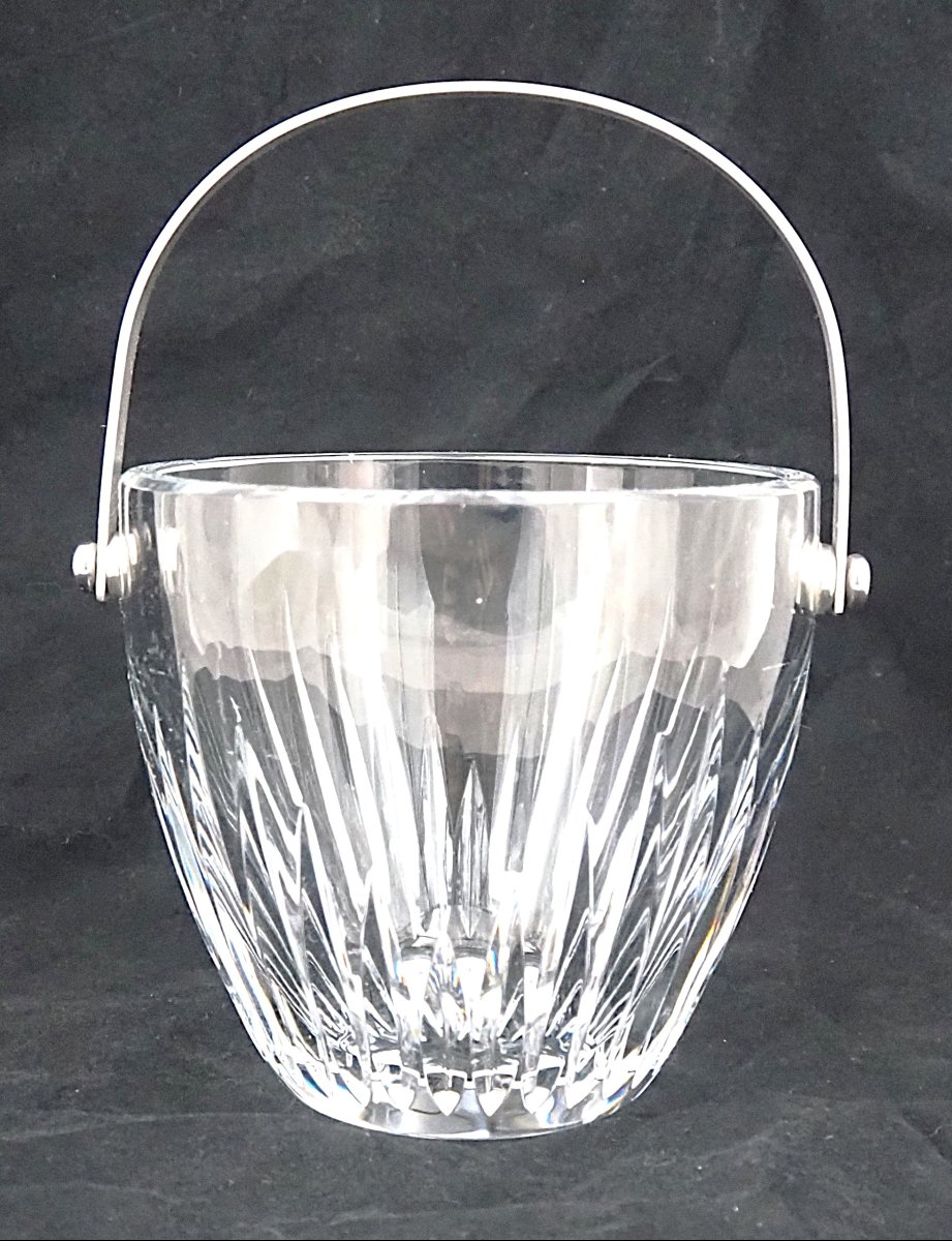 Baccarat modèle Massena, seau à glace, glaçons, cristal, signé, excellent état.-photo-3