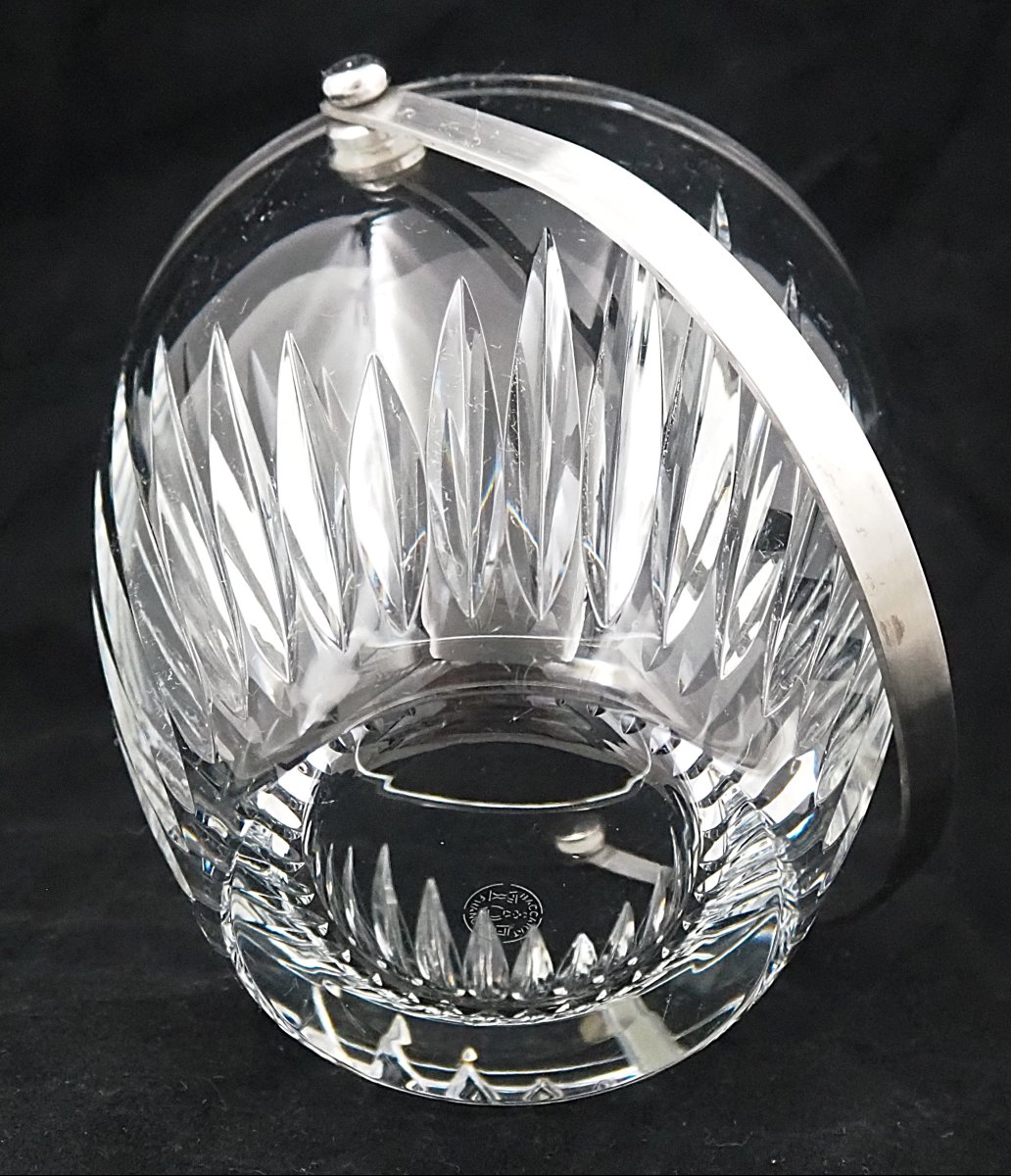 Baccarat modèle Massena, seau à glace, glaçons, cristal, signé, excellent état.-photo-6