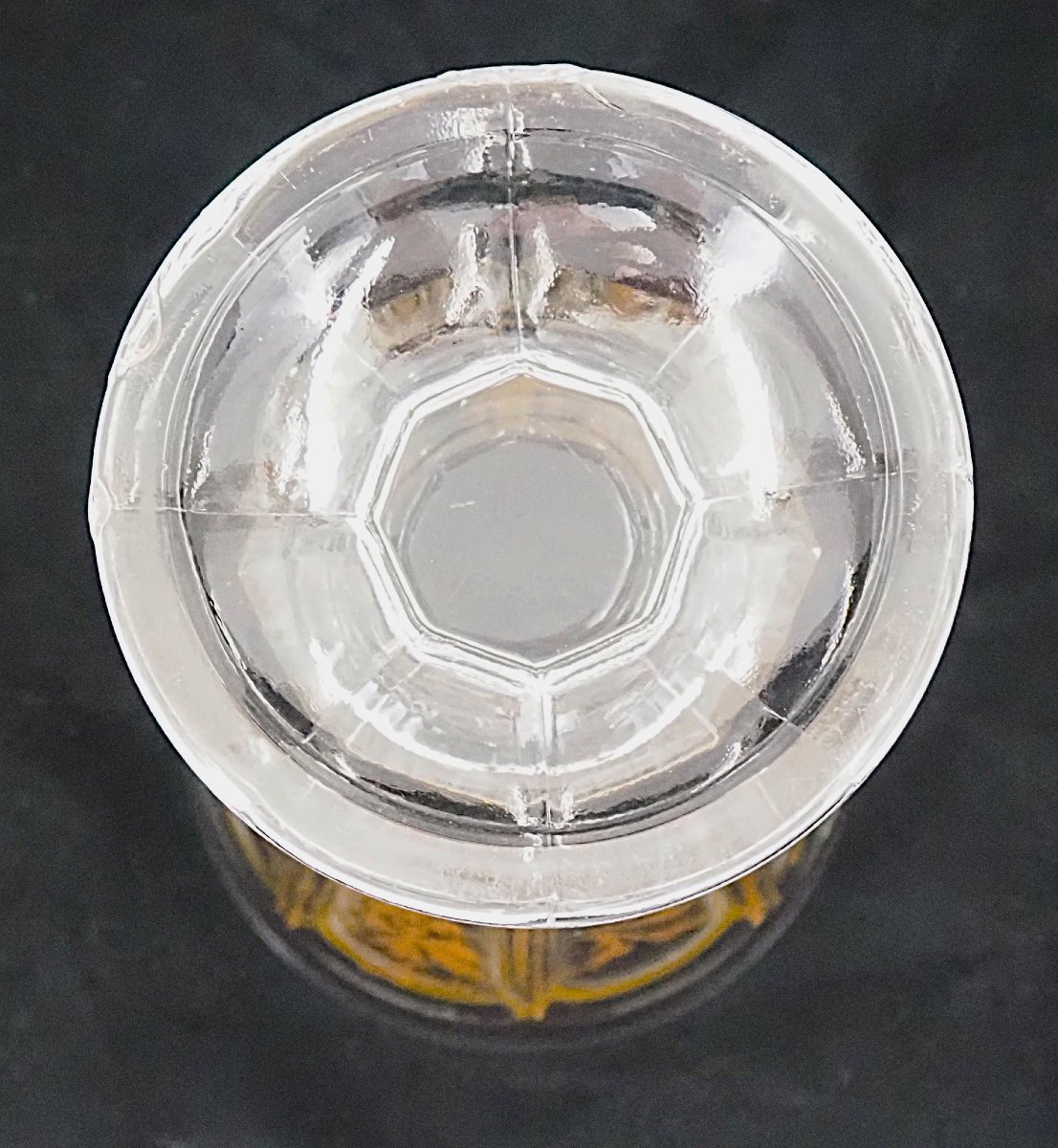 Baccarat, verre, vase à violettes, cristal doré, moulé, Charles X, Louis Philippe, signé.-photo-4