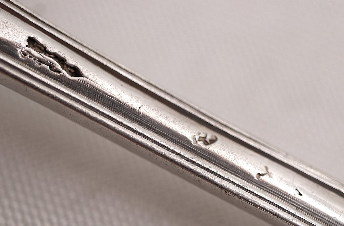 18th-century Solid Silver Sprinkling Spoon, 23 Cm, Coquille Pattern, 106 G.-photo-6