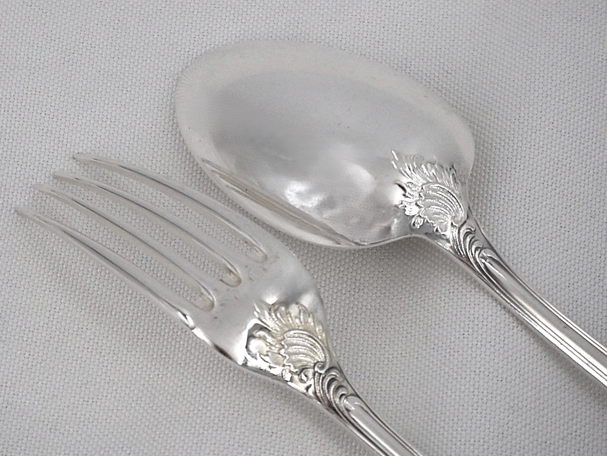 Christofle "marly" Model, 142-piece Cutlery Set, Silver-plated, In Excellent Condition.-photo-2