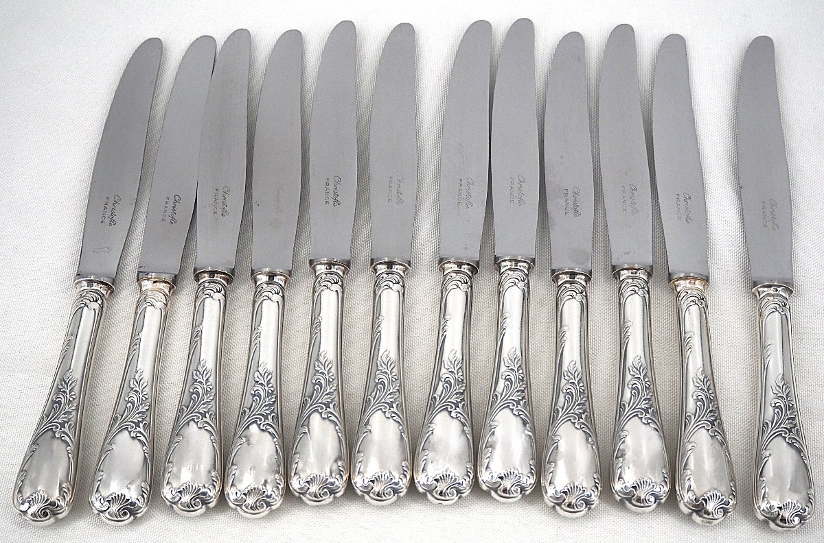 Christofle "marly" Model, 142-piece Cutlery Set, Silver-plated, In Excellent Condition.-photo-4