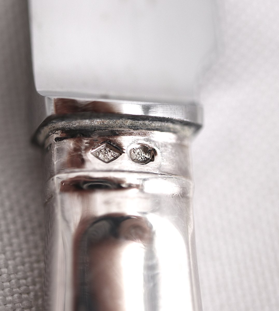 Cardeilhac, Christofle, 10 couteaux de table, argent Minerve, Uniplat, excellent état.-photo-6