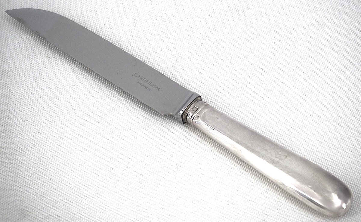 Cardeilhac, Christofle, 12 Cheese And Dessert Knives, Minerve Silver, Uniplat.-photo-2