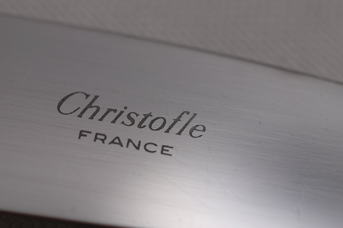Christofle "chinon" Model, "filet" Series, 12 Silver-plated Table Knives, In Excellent Condition.-photo-1