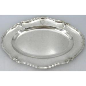Oval Dish In 18th Century Sterling Silver, Antonio Magro, Spain, Madrid 1770, 1096 G.