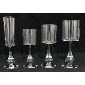 Boris Tabacoff Pour Baccarat, Service De 48 Verres En Cristal, Modèle José.