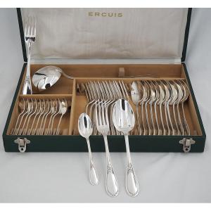 Ercuis modèle Lauriers, ménagère set de 37 pièces en métal argenté, excellent état.